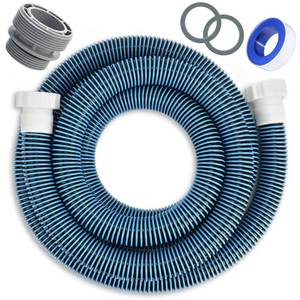 lot 6419 image: 1.5 15 Ft EVA Pool Professional Hoses with Conversion Adapter for Above Ground Swimming Pools Pump Replacement Hoses Heavy Duty Filter Connection Hose for Pool Accessories(Blue)