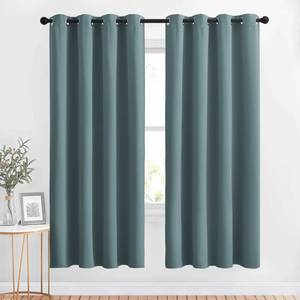lot 6421 image: NICETOWN Blackout Curtains 63 Length for Nursery - Grommet Window Treatment Thermal Insulated Solid Room Darkening Drapes for Living Room, Greyish Blue, 1 Panel, W52 x L63