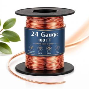 lot 6428 image: Therwen 100ft 24 Gauge Copper Wire for Gardening, Electroculture, Bonsai, Jewelry Making Beading DIY Craft Pure Bare Copper Wire Spool
