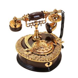 lot 6434 image: ornerx Heart Shaped Retro Dial Telephone Music Box with Drawer 7.5 x 7 x 6.7