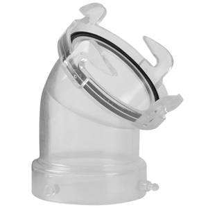lot 6443 image: Aussio 45° Clearview RV Sewer Hose Adapter with 3 Bay Lug - Durable, Leak-Proof Connection