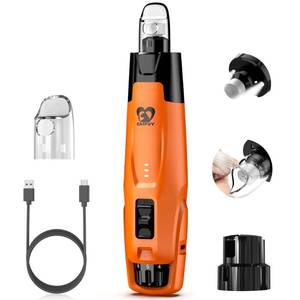 lot 6468 image: Casfuy New 6-Speed Dog Nail Grinder - 50% More Power Dog Nail Trimmers with 2 LED Lights Quiet 7h Running Time Electric Pet Nail Grinder File Toenail Grinder for Large Medium Small Dogs & Cats (OR)