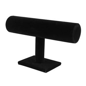 lot 6473 image: Super Z Outlet Black Velvet T-Bar Jewelry Display Stand Bracelet & Necklace Holder for Home Organization