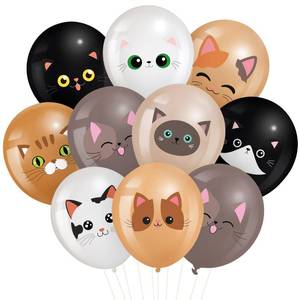lot 6477 image: Censen 45 Pcs Cat Balloons 12 Inch Cat Latex Balloons Birthday Decorations Pets Theme Party Supplies for Animal Party Decorations