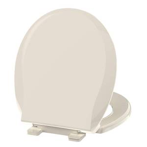lot 9188 image: Toilet Seat Almond, Round 16.5 Inch, Soft Close, Modern Design, Fit for Most Toilet Bowl, Bottom Fixing, 2 Years Support