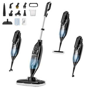 lot 9201 image: Steam Mop, 12-in-1 Powerful Handheld Steam Cleaner Detachable Steam Mops for Floor Cleaning, 565ML Removable Tank, 23FT Power Cable, MultiPurpose Steamer for Hardwood, Tile, Grout, Furniture