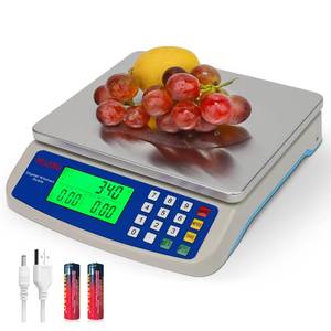 lot 9203 image: Large Digital Kitchen Scale 30KG Commercial Food Scale 66LB for Baking Bread Meat Stainless Steel Price Computing Scale LCD Display,Prep Counting Scale for Parts and Coins Adapter Included