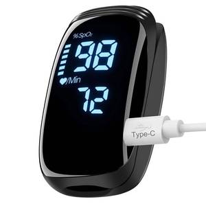 lot 10280 image: Rechargeable Pulse Oximeter Fingertip - Blood Oxygen Saturation Monitor With Accurate Fast SpO2 Reading (Black)