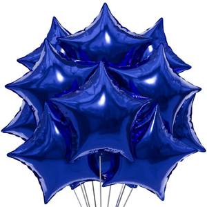 lot 10286 image: AOAOPARTY 25Pcs Blue Star Shaped Foil Mylar Balloons 18 Inch Blue Pentagram Helium Balloons for Birthday Wedding Anniversary Engagement Party Decorations Supplies