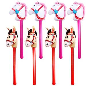 lot 10299 image: Yiphates 8 Pcs 40 Inch Inflatable Stick Horse Colorful Horse Head Stick Balloon Horse Birthday Party Supplies Pony Stick for Christmas Horse Themed Party Decorations Costume Stick
