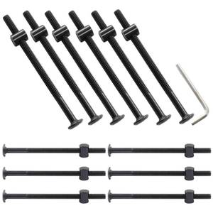 lot 10300 image: Murtenze 12-Pack M6 X 100mm Bunk Bed Bolts Black, Hex Drive Socket Furniture Barrel Screws with Nuts for Furniture Crib Baby Bed (with 1 x Wrench)