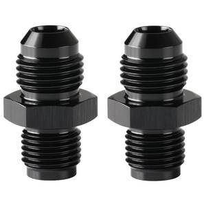 lot 10306 image: Podavelle 6AN Male to 12-20 Inverted Flare Adapter Fitting Connector Aluminum Black, Pack of 2