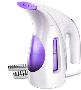 lot 11625 image: HiLIFE Steamer for Clothes, Portable Handheld Design, 240ml Big Capacity, 700W, Strong Penetrating Steam, Removes Wrinkle, for Home, Office(ONLY FOR 120V) (Purple)