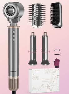 lot 11635 image: TRANXPHIT 5-in-1 High Speed Hair Dryer Brush �� Ionic Hot Air Brush Styler Set for Fast Drying, Straightening, Curling & Volumizing �� Lightweight Travel Design Hair Styling Tool (Used)