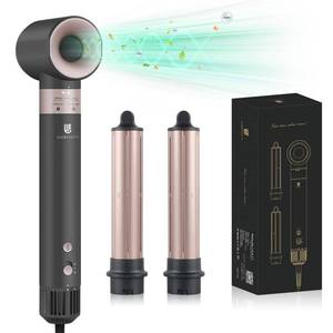lot 11642 image: Hair Dryer Hot Air Styler High-Speed Blow Dryers with Negative Ionic for Fast Drying Frizz Control, Extra Long Barrel 1 14 Inch Curling Iron Airflow Auto Wrap Curler for Quick Styling
