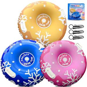 lot 11655 image: 13 Packs Snow Tube Inflatable Sleds for Kids Snow Tubes for Sledding Heavy Duty 36 Snow Sleds for Kids and Adult with Handles Outdoor Snow Toys Set for Boys Girl 3PCs-Mix