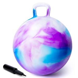 lot 11660 image: ZOOJOY Hopper Ball, Hopping Toys for Kids, 18inch Bouncy Ball with Handle for Boys Girls Aged 3-8, Inflatable Clouds Bounce Hopper Toy with Pump