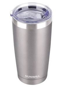 lot 11667 image: SUNWILL Travel Coffee Mug Set of 2, 20 oz Tumbler with Lid, Insulated Stainless Steel Cup for Water, Tea, Powder Coated Teal & Coral
