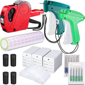 lot 11682 image: Honoson 5117 Pieces Price Tag for Clothing Price Marking Labeler Clothes Garment Label Machine Attacher Applicator Plastic Fasteners Barb Ink Roller Tag Needle Label Sticker(Red, Green)