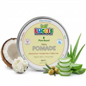 lot 12164 image: LUCCI��S CHILDRENS GROOMING SUPPLY Baby Hair Gel �� 5oz Plant-Based Styling Hair Pomade for Infants �� No Parabens or Sulphates �� Medium Shine and Strong Hold Hair Paste for Kids (Used)