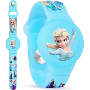 lot 12177 image: Waterproof Airtag Bracelet for Kids, Cute Princess Silicone Air Tag Holder Hidden Design, Light Weight Compatible with Apple AirTag Wristband for Child, Blue