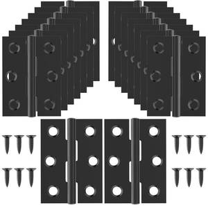 lot 12178 image: ZIUZI 16Pcs 2.5 Inch Door Hinge, Stainless Steel Folding Butt Hinges with Mounting Screws for Cabinets, Furniture, Outdoor Windows, Crafts (Black)