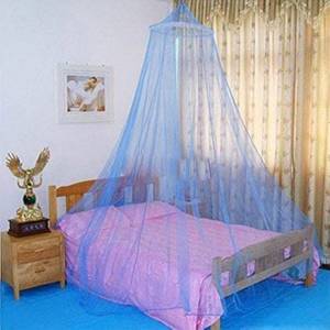 lot 12189 image: DAYSTART Mosquito Net Round Lace Curtain Dome Bed Canopy Netting for Single to King Size Beds,Camping (Blue)