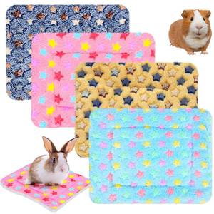 lot 12190 image: Jetec 4 Piece Guinea Pig Blankets 10 x 11 Inch Absorbent Washable Small Animal Fleece Bedding Reusable Pet Pee Sleep Mat Pad Cover for Chinchilla Hamster Ferret Rabbit