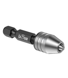 lot 12199 image: LABEAR - Keyless Mini Drill Chuck Adapter, 14 Inch Quick Change Hex Shank 0.3-3.2mm Capacity for Micro Drill Bits, Precision Drilling, Crafts and Model Making