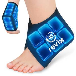 lot 12219 image: REVIX Ankle Ice Pack Wrap for Plantar Fasciitis with 45-Min Long Lasting Cold, Reusable Foot Ice Pack with Ice Grid Design, Cold Compress Therapy for Achilles Tendonitis, Swelling & Sprained Ankle