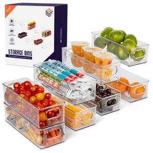 lot 13808 image: ClearSpace Plastic Pantry Organization and Food Storage Bin �� Great Kitchen Organization and Kitchen Storage �� Fridge Organizer Bins�� 8 Pack