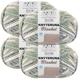lot 13811 image: Knyteruna #6 Super Bulky Blanket Yarn for Crocheting - 4 Skeins(Each 10.5oz300g, 220yds201m), Chunky Chenille Thick Plush Big Soft Yarn for Crocheting Knitting Blankets, Cream & Sage & Grey & Khaki