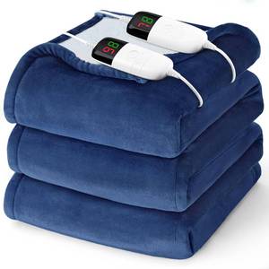 lot 13813 image: Heated Electric Blanket Queen Size - 84 x 90 Heating Blanket with Dual Control, 10 Heating Levels & 8 Hours Auto Off, Soft Warm Flannel Blanket, Christmas Birthday Gifts for Senior Grandma