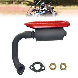 lot 14359 image: QYMOTO KT196 Go Kart Exhaust Pipe with Muffler Kit Performance Exhaust Silencer System with Heat Shield Protection For Coleman 196cc 6.5HP Predator 212cc 224cc GX160 GX200 Engine