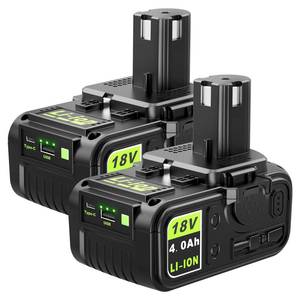 lot 14407 image: Abeden Replacement for Ryobi 18V Battery, 2-Pack P108 4.0 Ah True High-Performance Compatible with 225 18V ONE Tools & Chargers��with USB & Type-C Ports��