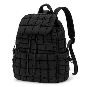 lot 17818 image: CLUCI Puffy Quilted Backpack for Women, Casual Lightweight Daypack for Women Travel (Beige)