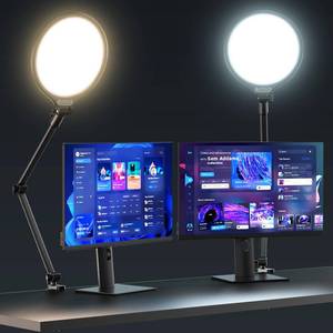 lot 17824 image: UBeesize 10 Key Light for Streaming, Desk Ring Light with Adjustable Arm, Zoom Lighting for Home Office, Gaming, Podcast, Video Calls, and Recording