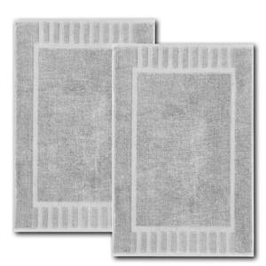 lot 17833 image: White Classic Luxury Bath Mat Floor Towel Set - Absorbent Cotton Hotel Spa ShowerBathtub Mats Not a Bathroom Rug 22x34  2 Pack  Dolphin Grey