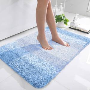 lot 17835 image: OLANLY Bathroom Rugs Mat 36x24, Extra Soft Absorbent Microfiber Bath Rugs, Rubber Backing, Quick Dry, Machine Washable Bath Mats for Bathroom Floor, Tub and Shower, Home Decor Accessories, Light Blue