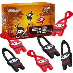 lot 18040 image: Shindel 40PCS Flying Ninjas, Elastic Slingshot Ninja Toys for Kids Goodie Bag Fillers, Treasure Box Toys for Classroom, Party Favors