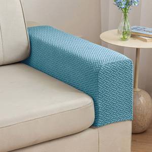 lot 18068 image: Disayu 2Pcs Couch Arm Covers, Armrest Cover for Sofa, Sofa Arms Covers Washable Arms with Twist Pins Soft,Skin-Friendly for Pets (Texture Sea Blue, Armrest Cover)