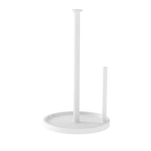 lot 18072 image: Paper Towel Holder Countertop, Standing Paper Roll Holder with Anti Slip Weighted Base, Stainless Steel Freestanding Paper Towel Holder for Kitchen, White