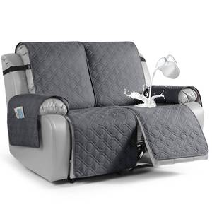 lot 18073 image: VANSOFY Waterproof Recliner Couch Covers, Sofa Covers 1-Piece Washable Reclining Sofa Cover Non-Slip Furniture Protector with Elastic Straps Pocket for Dogs, Pets(Dark Gray,2 Seater)