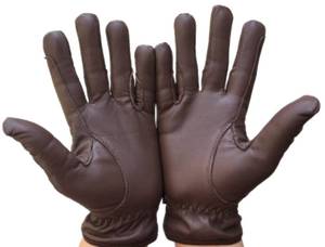 lot 18075 image: Ladies Horse Riding Gloves 100% Real Leather Brown, Beige, TAN & Black Women Equestrian Gloves (XL, Dark Brown)
