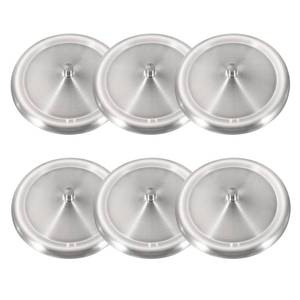 lot 18080 image: uxcell 6Pcs Stainless Steel Mug Cover, 4.8 Universal Cup Lid Dust Prevention Brushed Surface Replacement Mug Lids for Hot Tea Home Kitchen Camping Daily Use