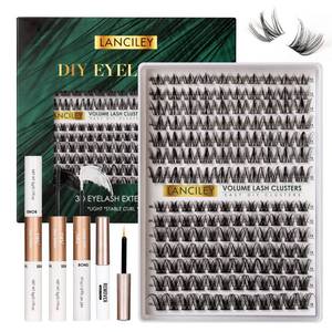 lot 18088 image: Lash Clusters 154pcs Lashes 10-18mm Eyelash Clusters Kit Natural Eyelashes DIY Cluster Eyelash Extensions Thin Band Cluster Lashes False Eyelashes Lash Extension Kit wth Bond & Seal & Remover-M34M31
