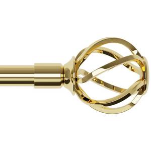 lot 18091 image: Gold Curtain Rods for Windows 32-50 inch with Twisted Cage Finials, Adjustable Curtain Rod Set with Brackets, Heavy Duty for Bedroom, Kitchen, Decorative 58 Diameter