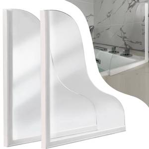 lot 18106 image: Shineligee 2 Pack Updated Shower Splash Guard, Large Splash Guards for Bathtub, Consists of Silicone Base and Acrylic Plate, Keep Water in Shower or Bath, Shower Corner Splash Guard