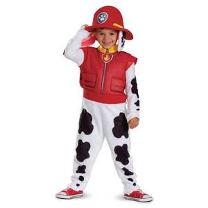 lot 18120 image: Disguise Paw Patrol Marshall Toddler Costume, Deluxe Official Paw Patrol Marshall Outfit with Headpiece and Pack, Child Size (4-6)