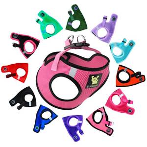 lot 18121 image: EcoBark Step in Dog Harness - Eco-Friendly Teacup Dog Harnesses for XXS, XS, and Small Dogs - Reflective and Adjustable Mini Body Halter Vest -Tiny Soft Mesh Toy Breed Harness (Bubblegum Pink, XXS)